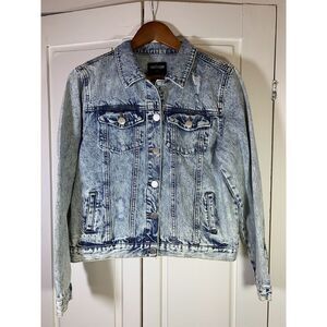 Acid Wash Denim Jacket M Refuge Grunge Y2K Baddie Indie Streetwear‎